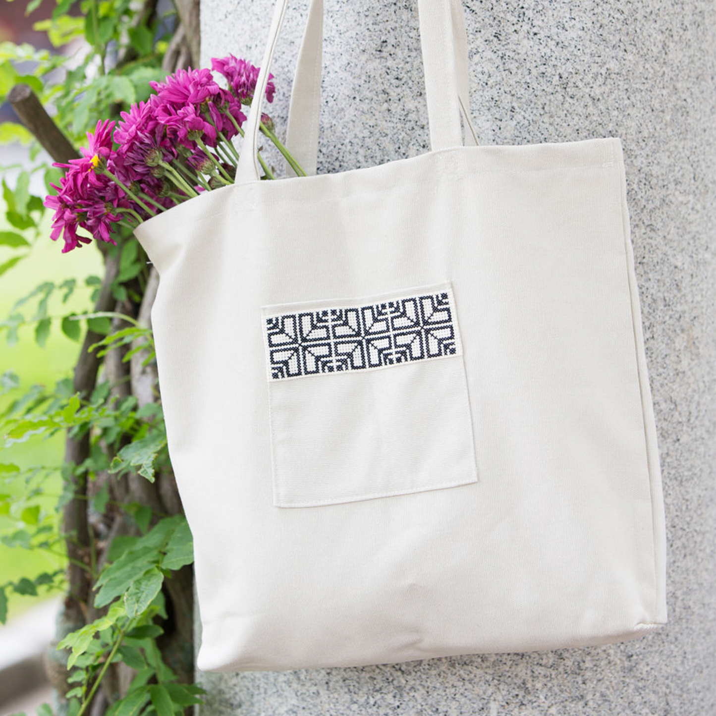 Fabric Market Tote - Cream
