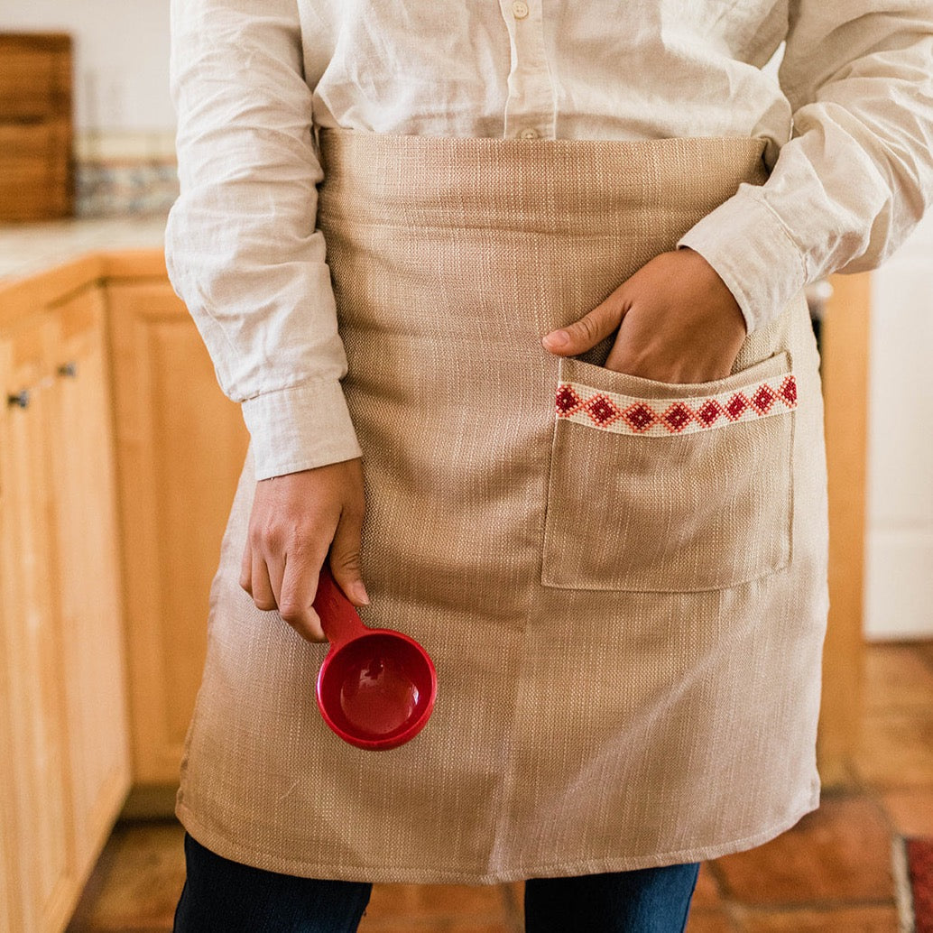 The Tatreez Apron - Cream