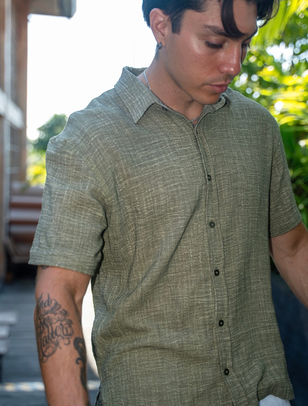 Faro Haus Menswear Sage Linen Shirt
