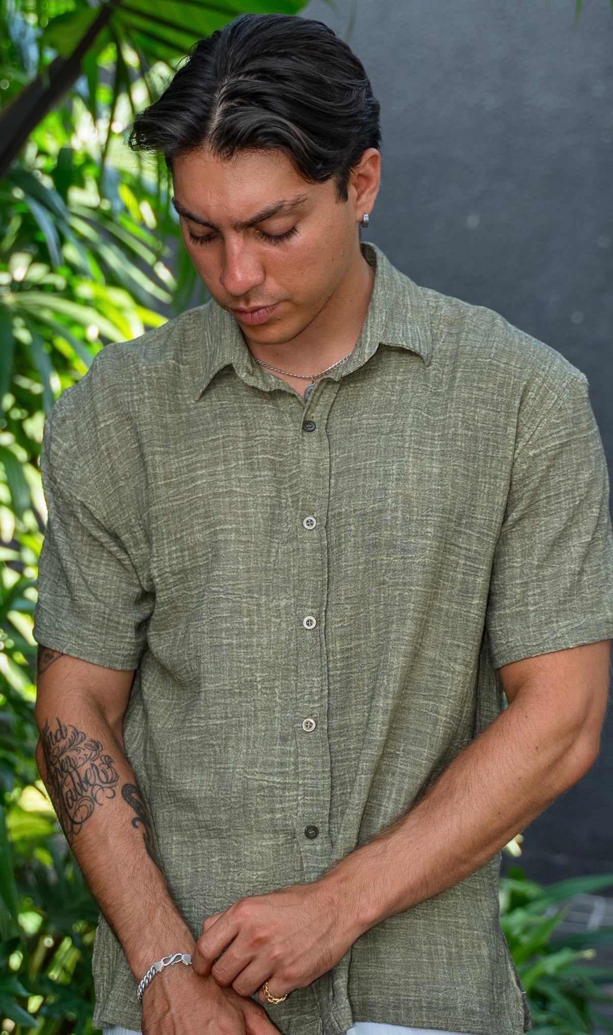 Faro Haus Menswear Sage Linen Shirt
