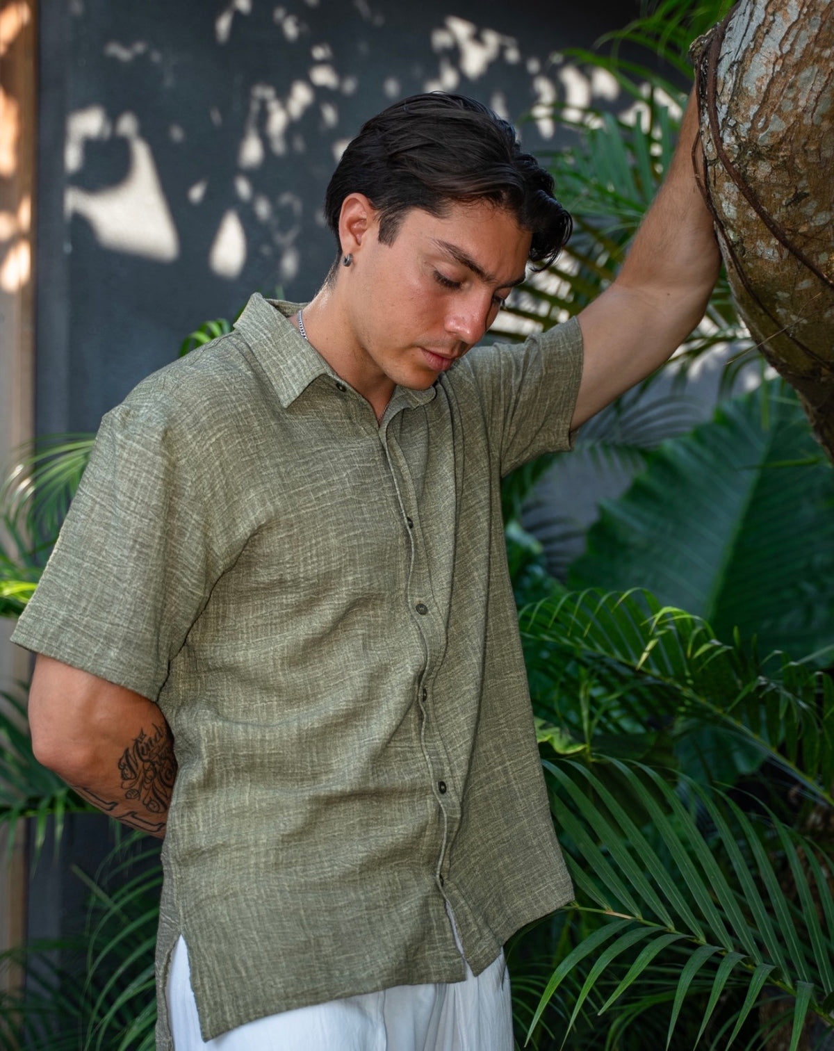 Faro Haus Menswear Sage Linen Shirt