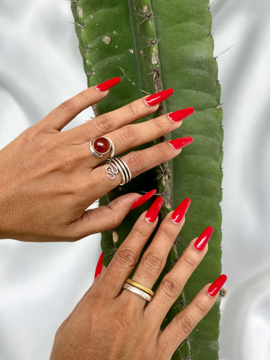 Mix Of Metals Swirl Carnelian Ring