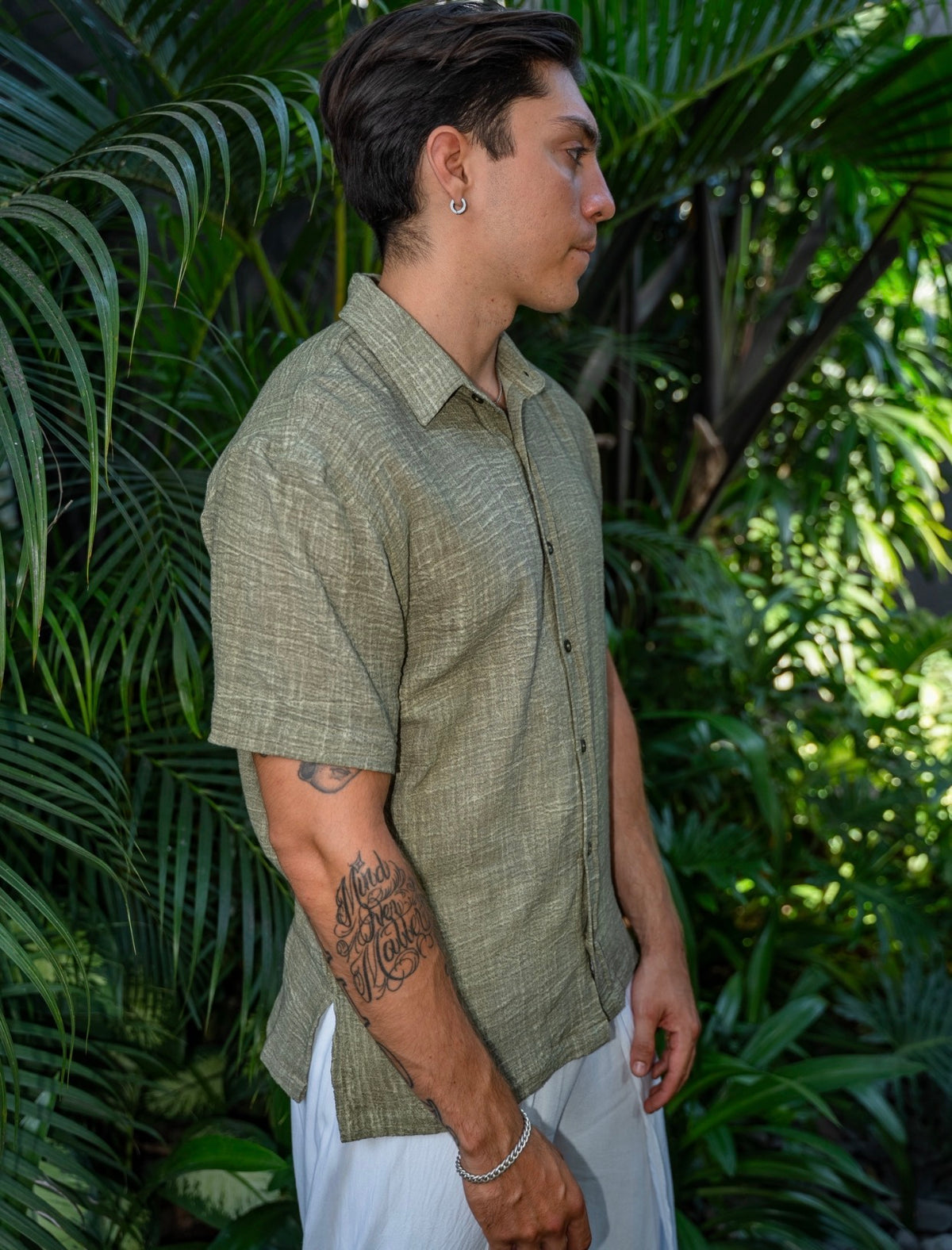 Faro Haus Menswear Sage Linen Shirt