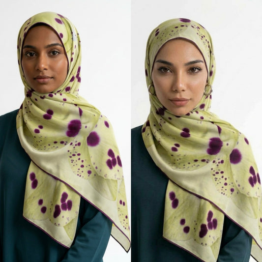 Faro Haus Silk Hijab Collection in Orchid Beauty