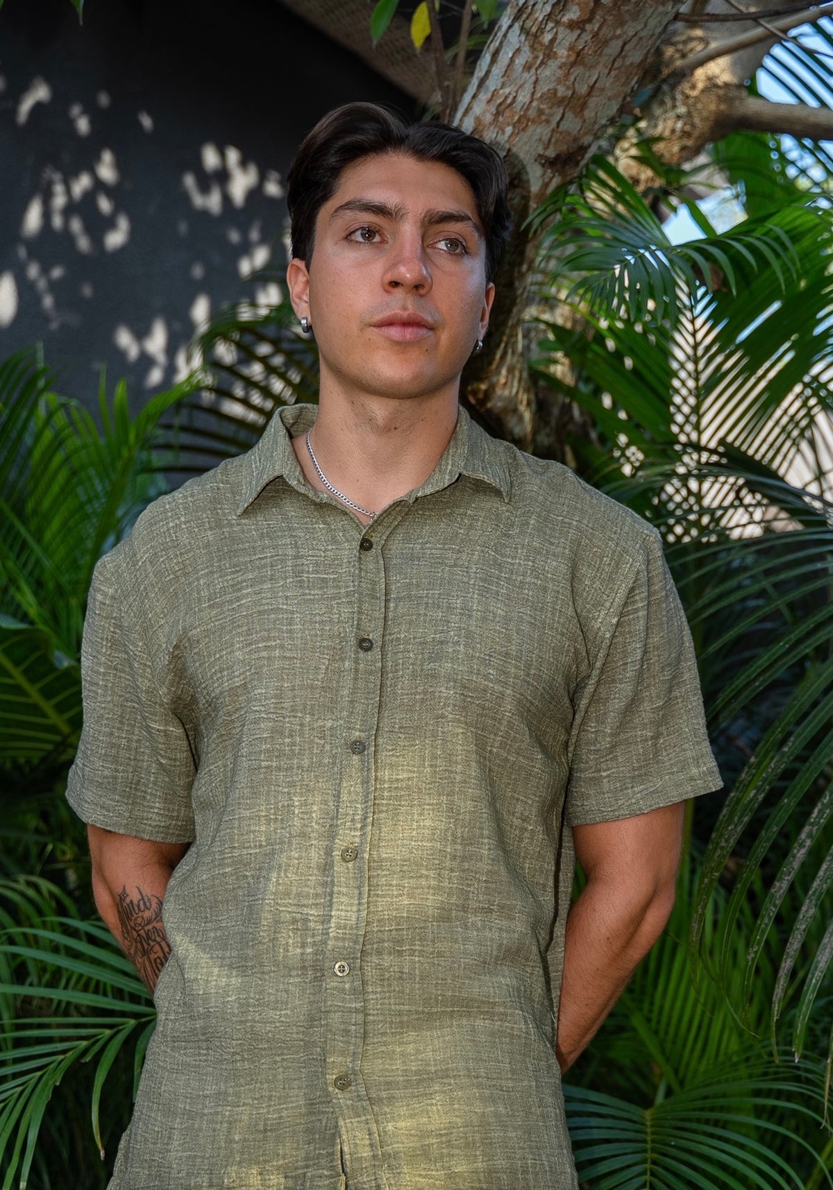 Faro Haus Menswear Sage Linen Shirt