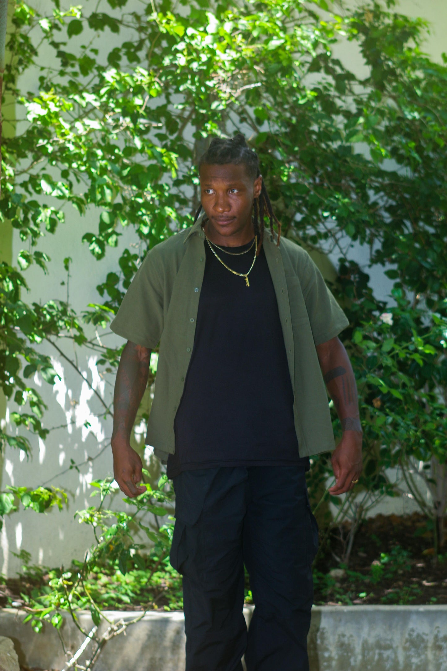 Sab Faro Collectives Social Impact Olive Linen Shirt